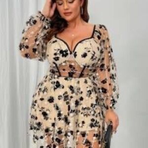 Plus Size Women Sexy Long Sleeve Bodycon Elegant Dress